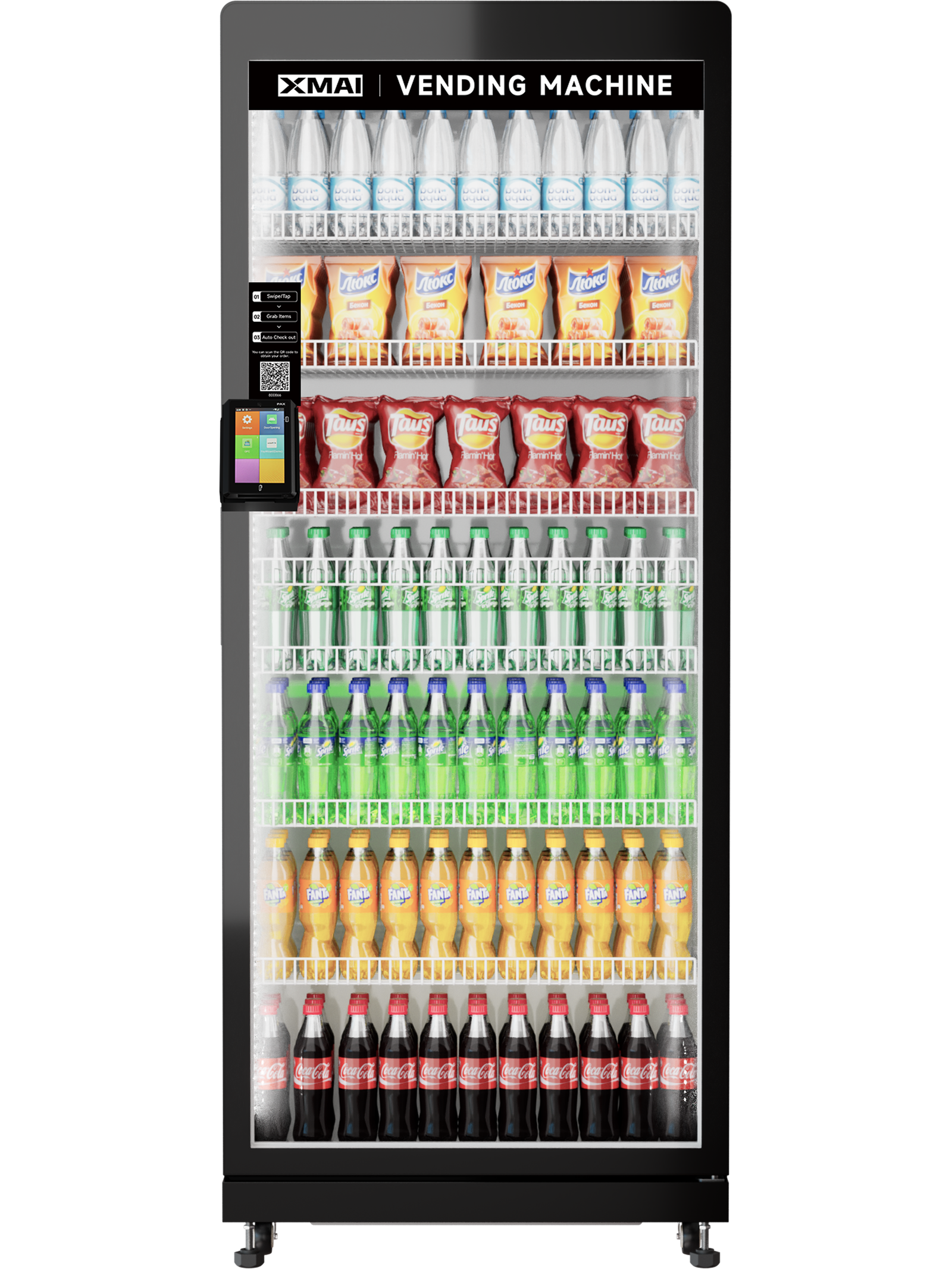 XMAI Max 680L smart vending machine - 680L capacity, 5 shelves, high-volume